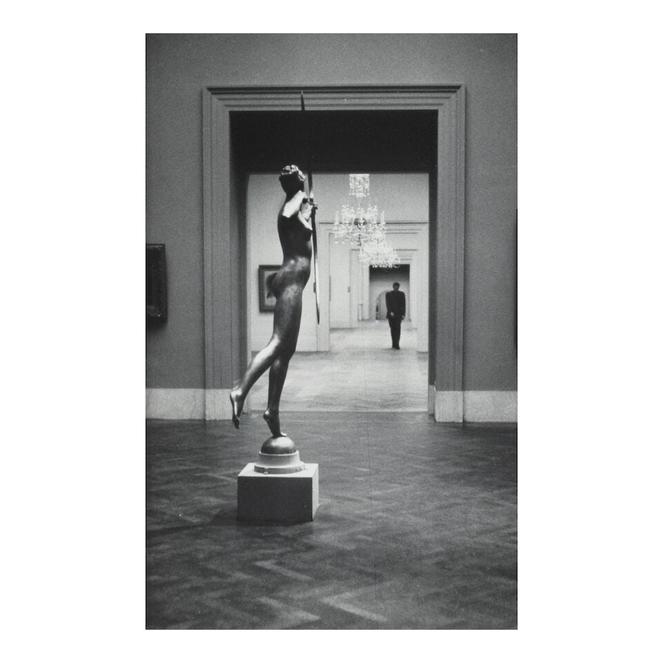 Elliott Erwitt (1928-2023); New York (Diana);: Elliott Erwitt (1928-2023) New York (Diana), 1949 Gelatin silver print, printed 1977; signed and editioned '75/100' in pencil on the reverse, framed. 9 1/2 x 6 3/8 in. (24.1 x 16.2 cm.) sheet 10 x 8 i