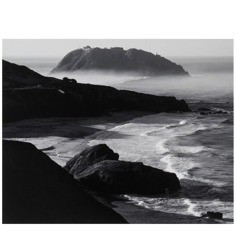 Henry Gilpin (1922-2011); Lighthouse, Point Sur, California;: Henry Gilpin (1922-2011) Lighthouse, Point Sur, California, 1966 Gelatin silver print, printed 1988; mounted, signed in pencil on the mount, the photographer's Monterey, California credit stamp, with