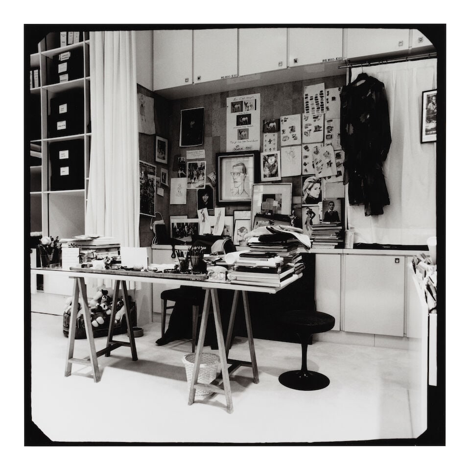 Gilles Bensimon (born 1944); 'Yves Saint Laurent Working Desk, Last Couture Show, Paris, January... (1 of 3)