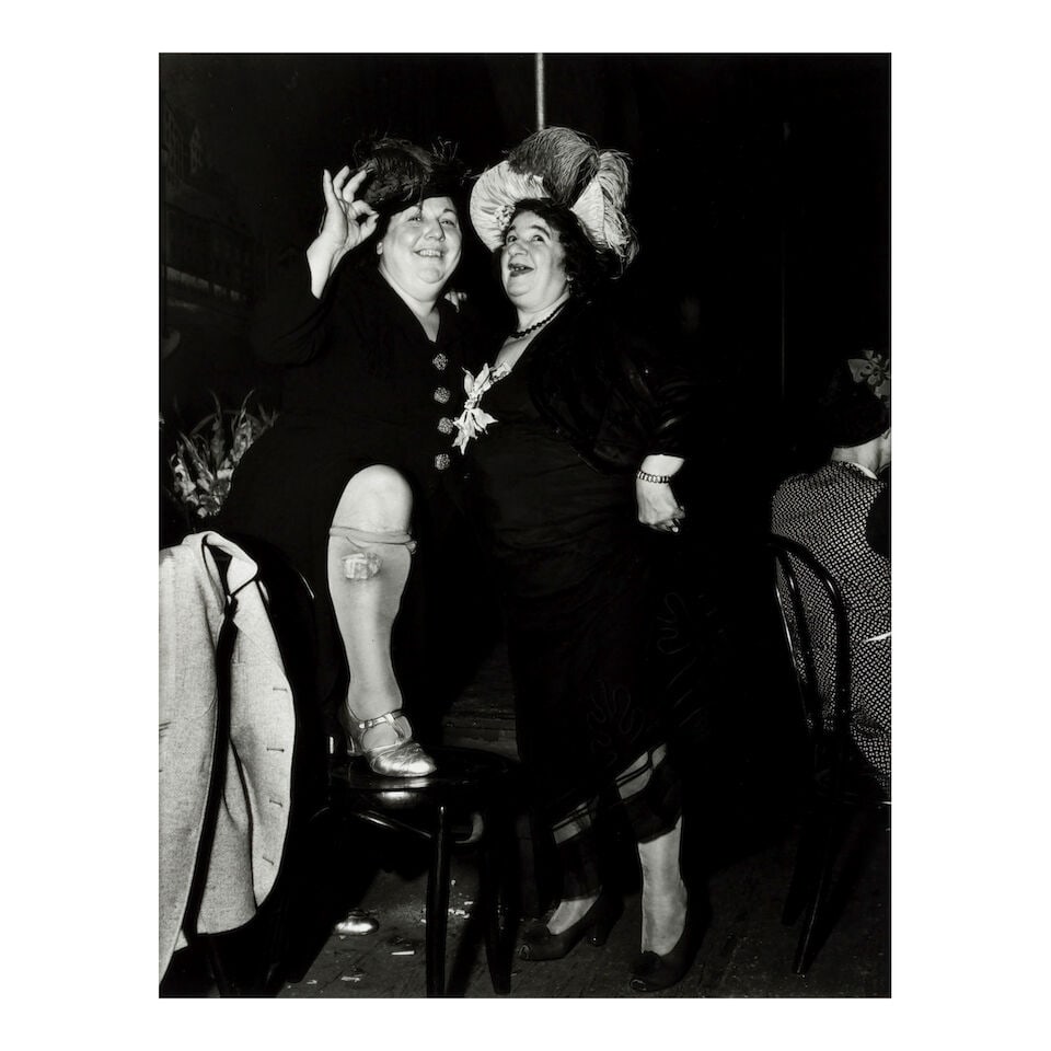 Weegee (Arthur Fellig) (1899-1968); Billie Dauscha and Mabel Sidney, Bowery Entertainers (at Sam... (1 of 3)