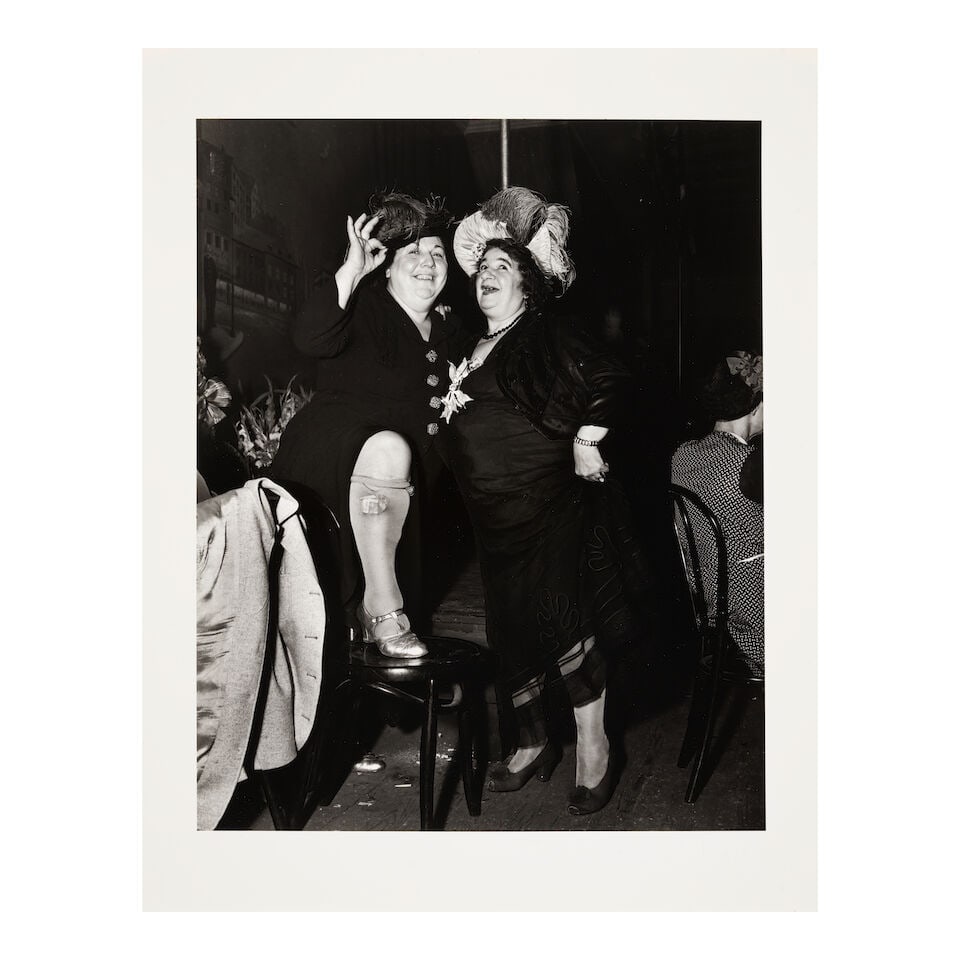 Weegee (Arthur Fellig) (1899-1968); Billie Dauscha and Mabel Sidney, Bowery Entertainers (at Sam... - 2