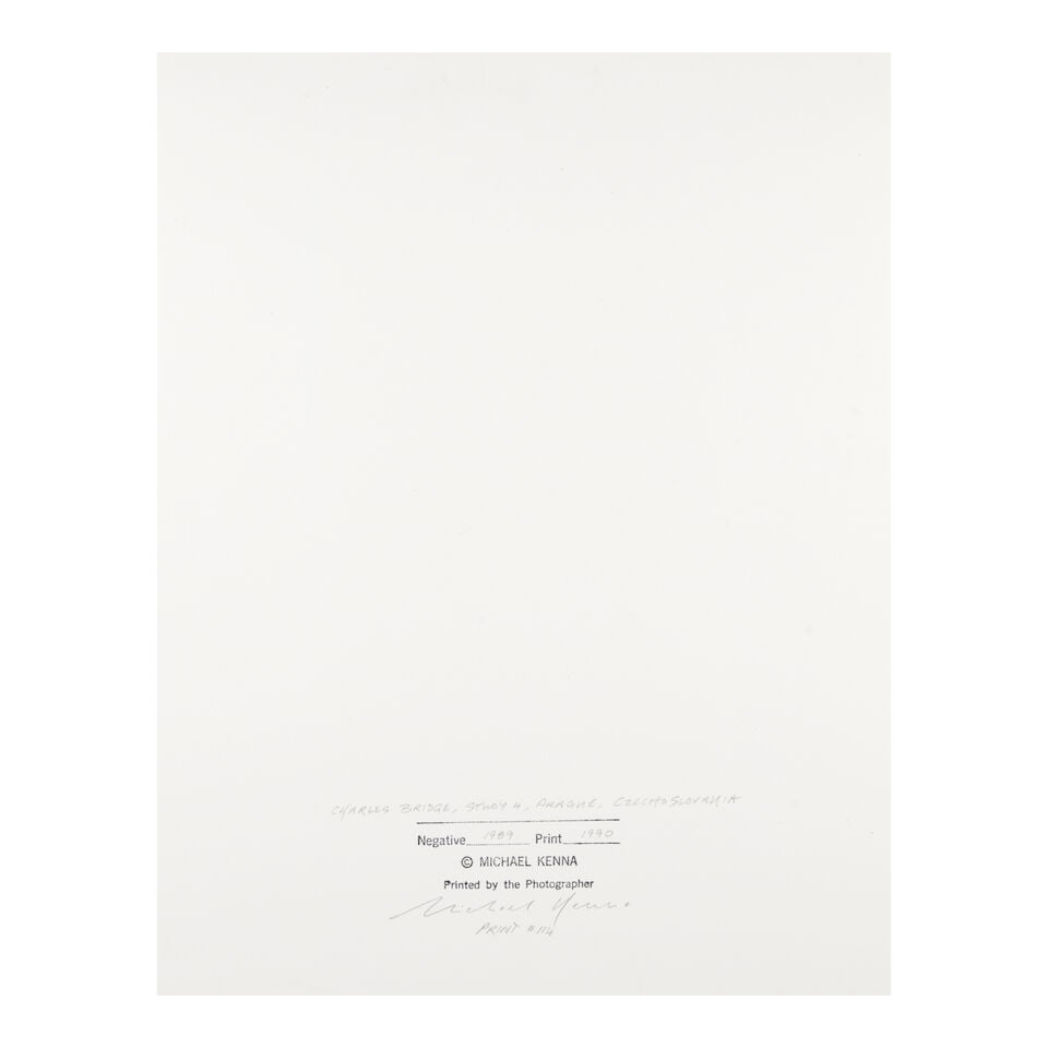 Michael Kenna (born 1953); 'Charles Bridge, Study 4, Prague, Czechoslovakia'; - 2