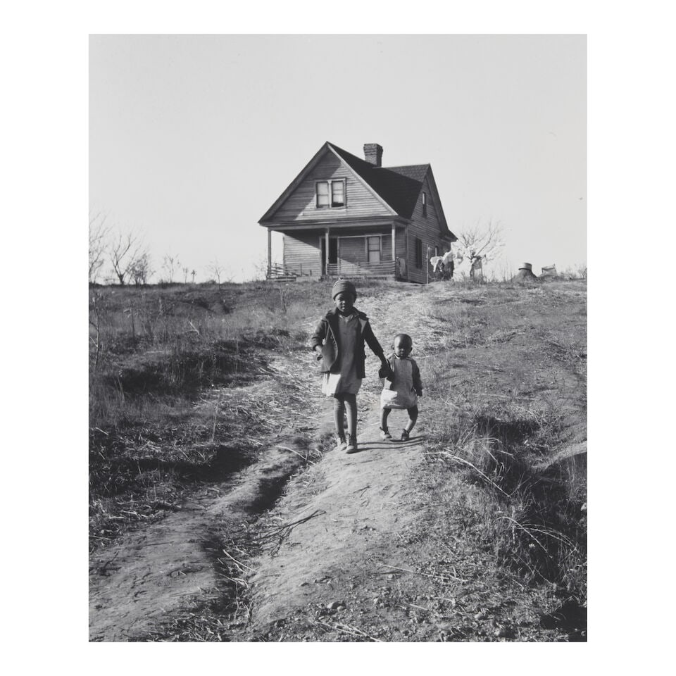 Marion Post Wolcott (1910-1990); 'Tenant Farmer's Children, Wadesboro, North Carolina';: Marion Post Wolcott (1910-1990) 'Tenant Farmer's Children, Wadesboro, North Carolina', 1938 Gelatin silver print, printed later; signed in pencil in the margin, signed, titled, dated, captioned, and a