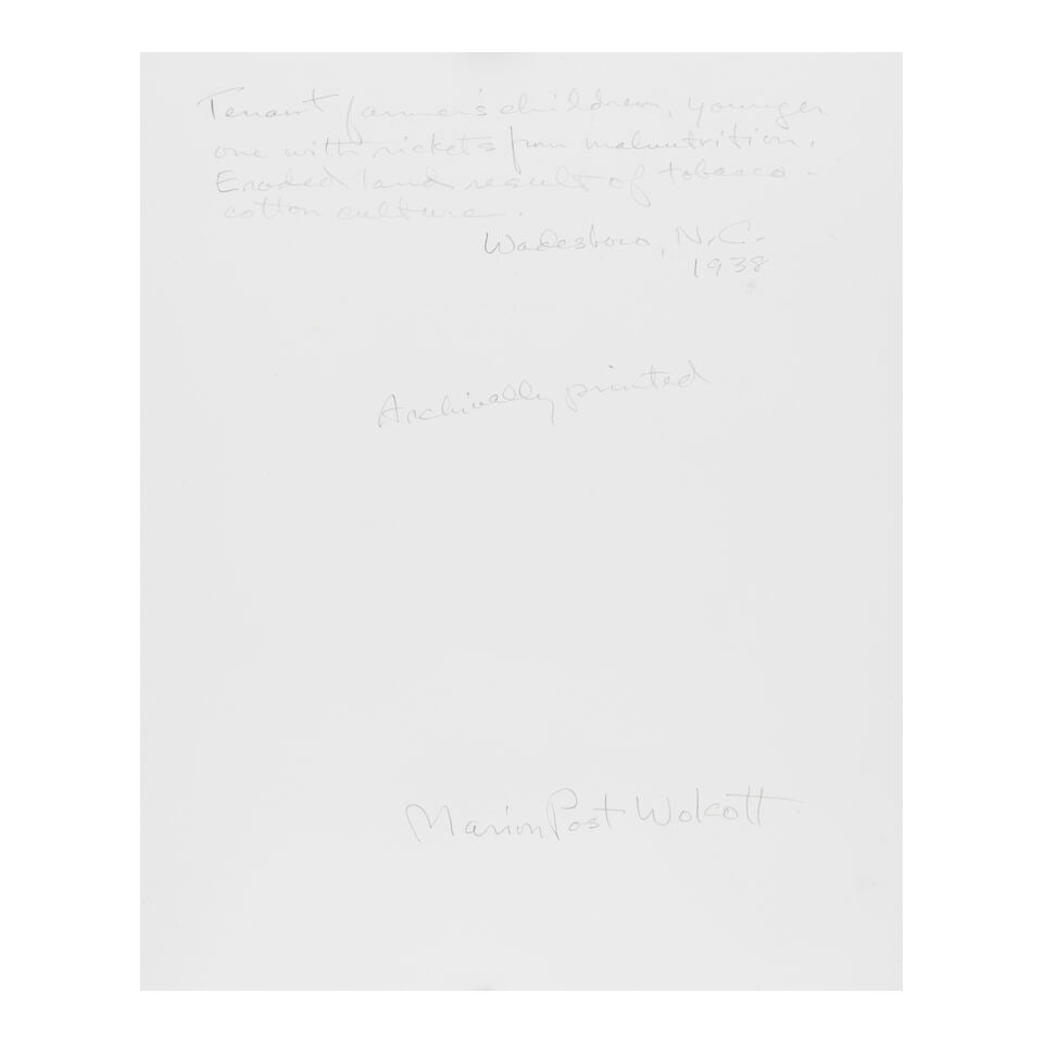 Marion Post Wolcott (1910-1990); 'Tenant Farmer's Children, Wadesboro, North Carolina'; - 3