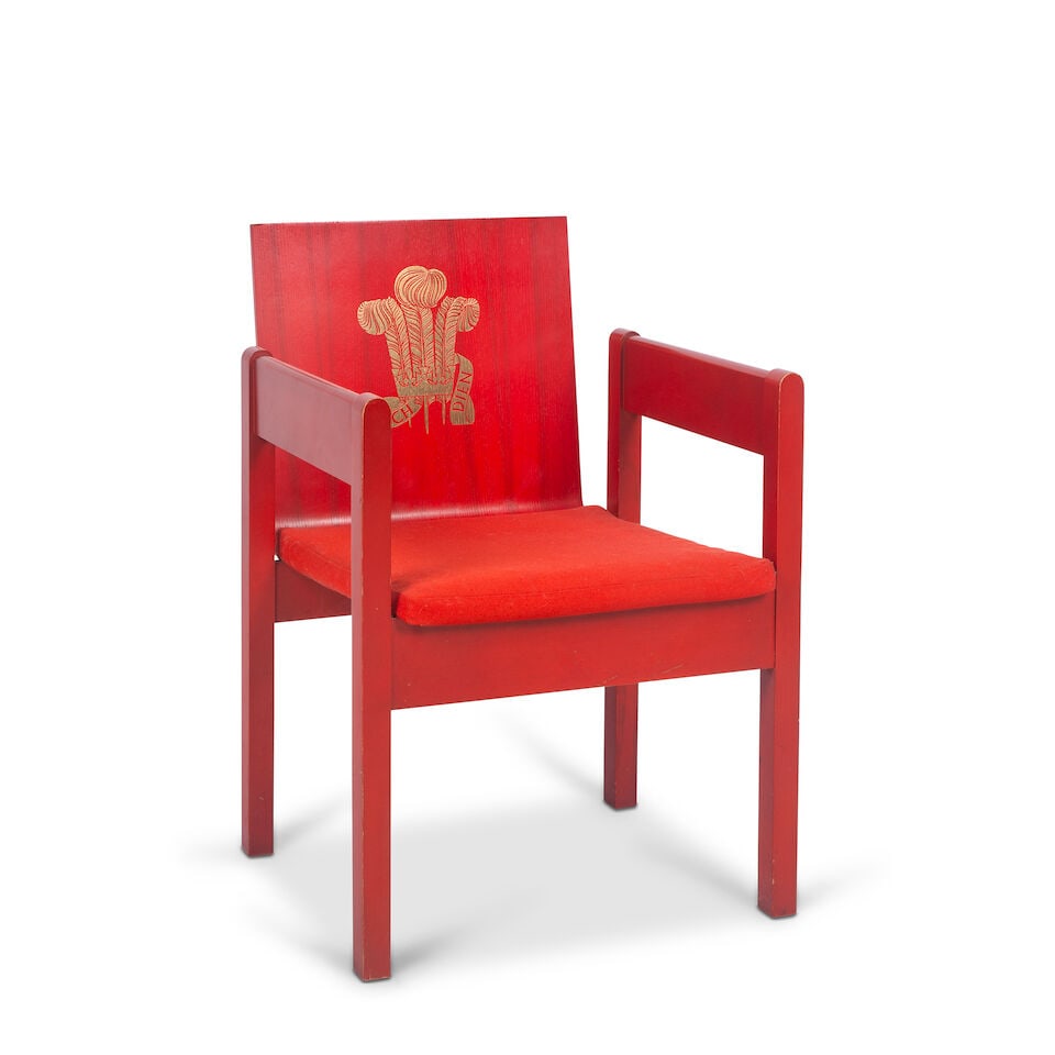 A 'Prince of Wales Investiture' chair Designed by Lord Snowdon in 1969 (1 of 5)