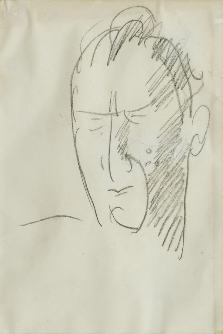 John Duncan Fergusson RBA (British, 1874-1961) Self-portrait (1 of 3)