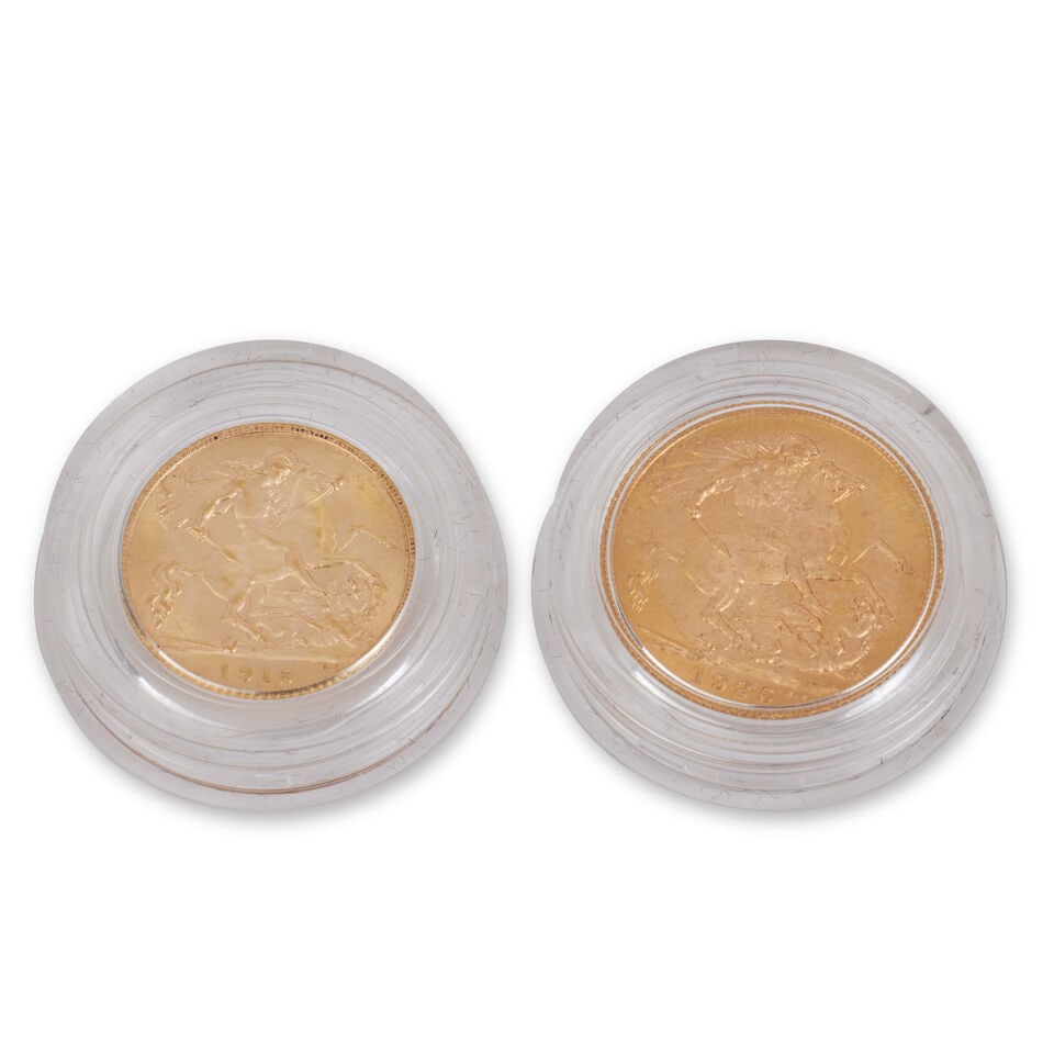 George V, full and half Sovereign, End of an Era set (1 of 3)