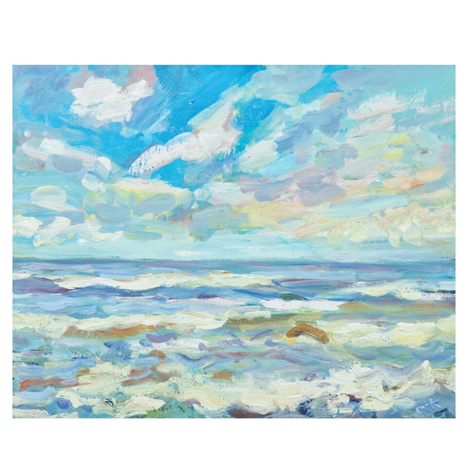 David Cook (British, born 1957) 'Looking out to sea' (1 of 3)