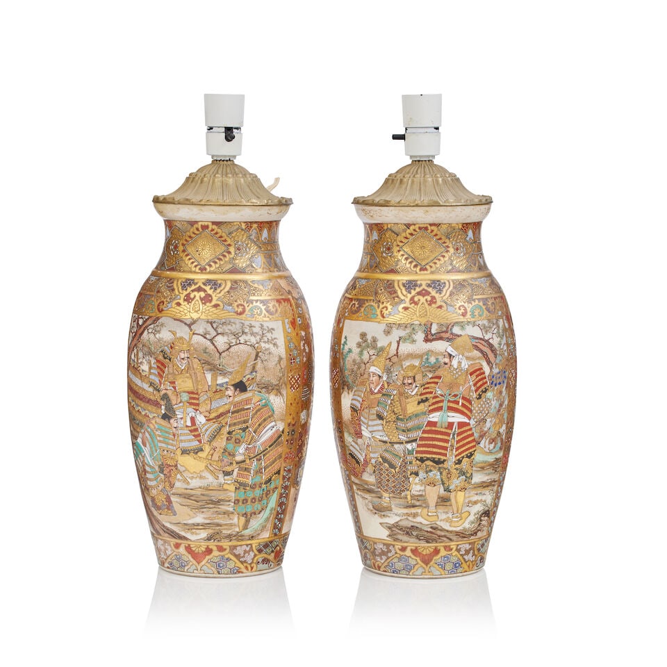 Pair of Japanese Satsuma vases circa 1920 (1 of 2)