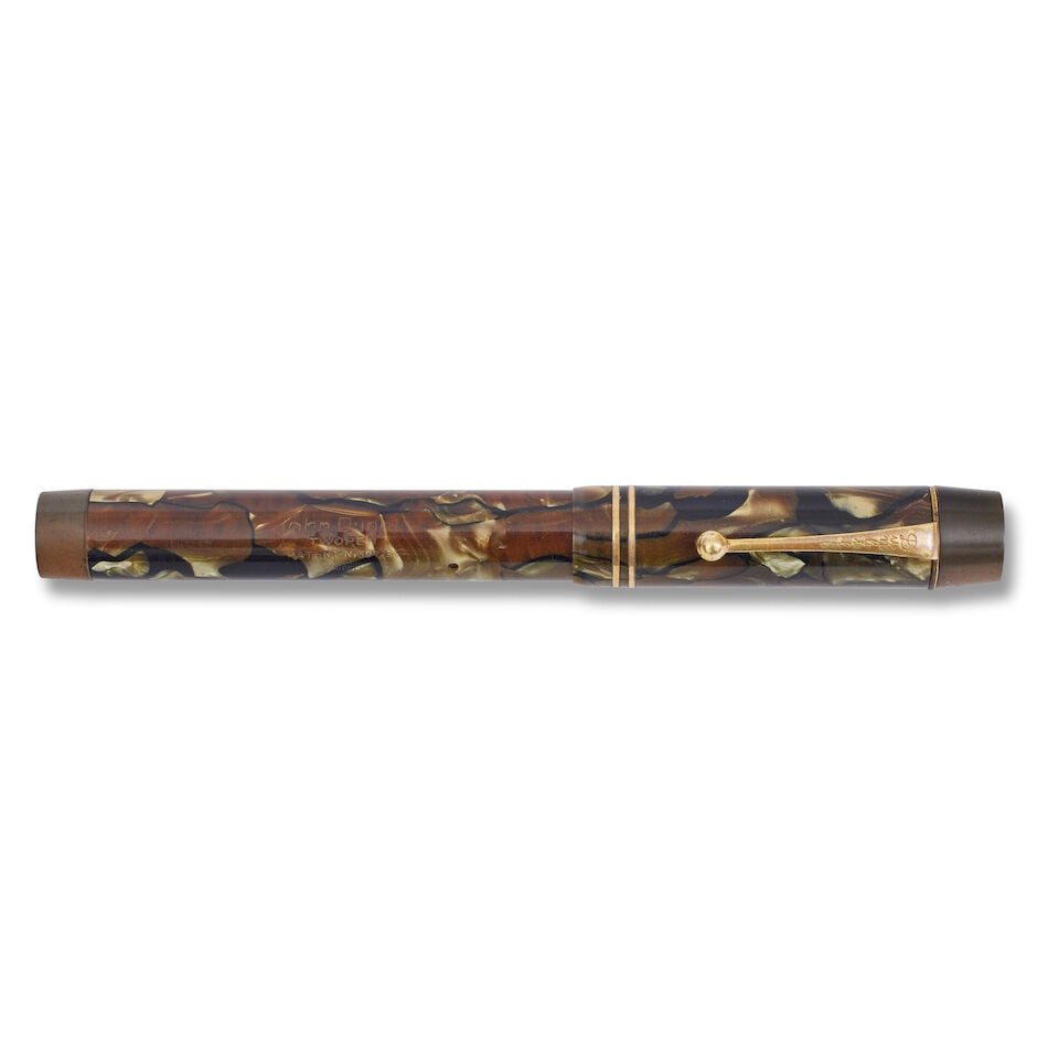John Dunhill, marbled 'Two Pen' double-nibbed fountain pen, c.1930s (1 of 5)