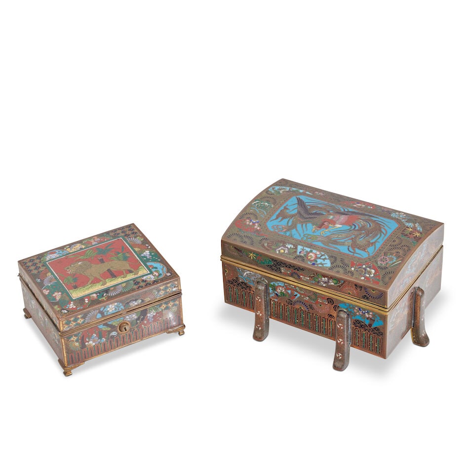 Two Cloisonné enamel caskets Meiji (2) (1 of 4)