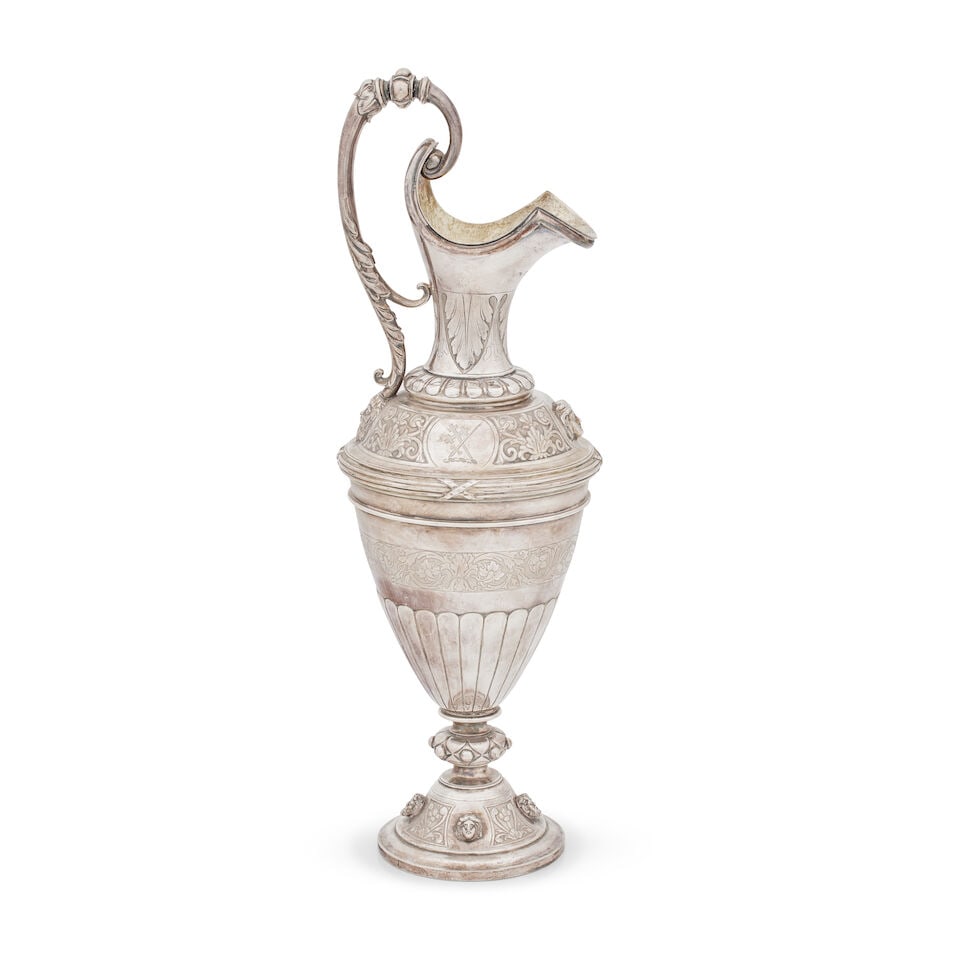 A large Victorian silver ewer Maker's mark mis-struck, possibly Alexander Crichton, London, 1881 (1 of 1)