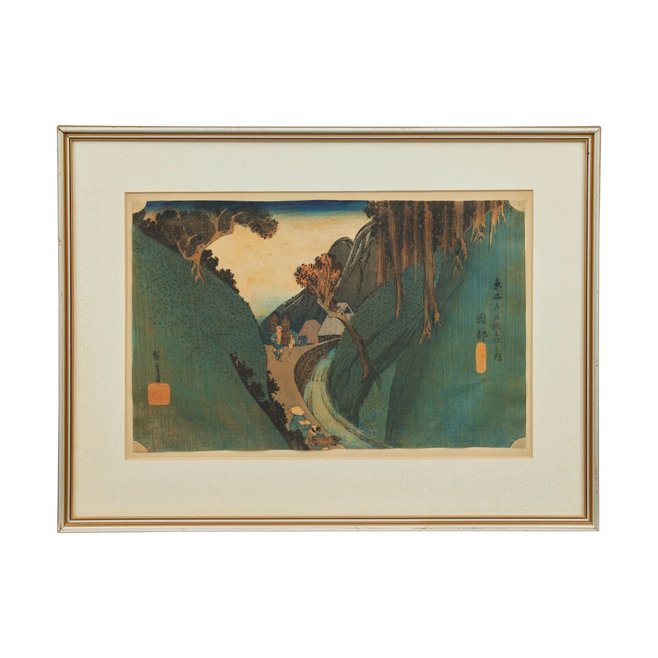 Utagawa Hiroshige Mount Utsunogama at Okabe, Edo (4) - 8