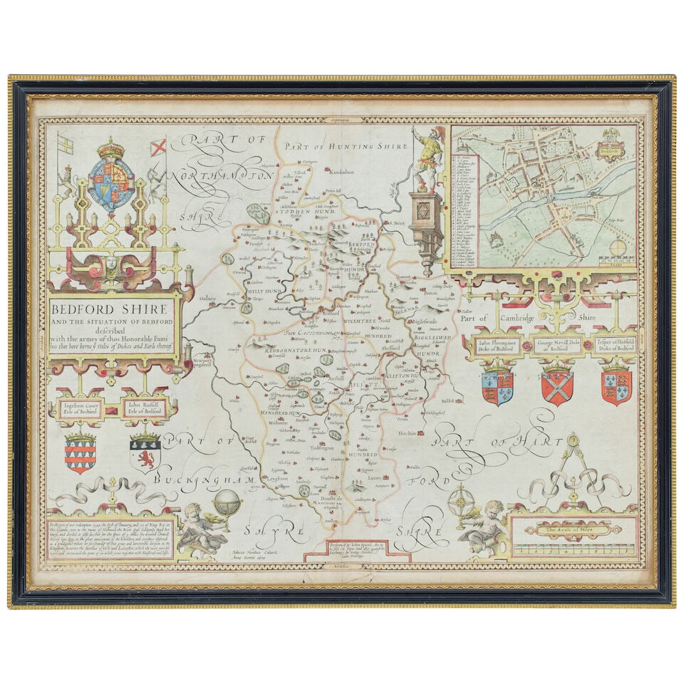 SPEED (JOHN) Midle-sex Described, 1676; Bedford Shire Described, c.1611, hand-coloured maps (2) - 5