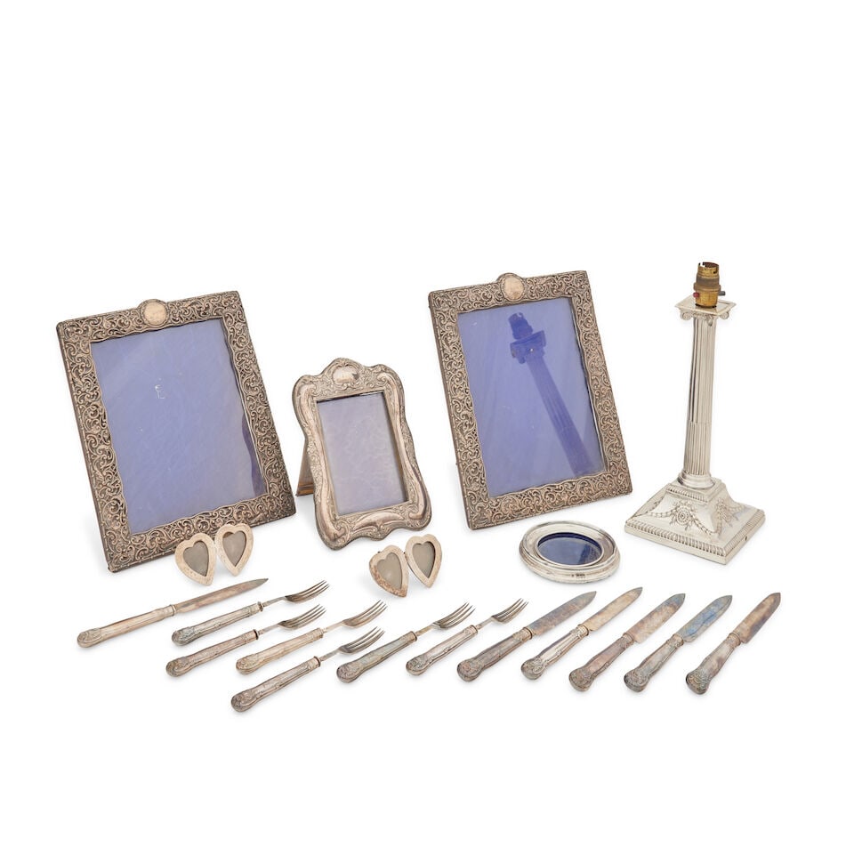 A George III silver ionic column candlestick John Carter, London 1776 (qty) (1 of 1)