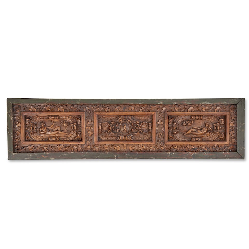 French or north Italian carved wood panel, probably 18th century (1 of 2)