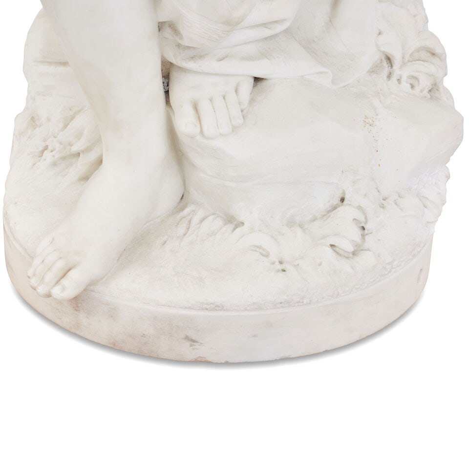 After Giovanni Battista Lombardi (Italian, 1823-1880): A carved marble figure of Ruth - 10