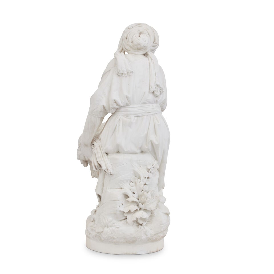 After Giovanni Battista Lombardi (Italian, 1823-1880): A carved marble figure of Ruth - 8