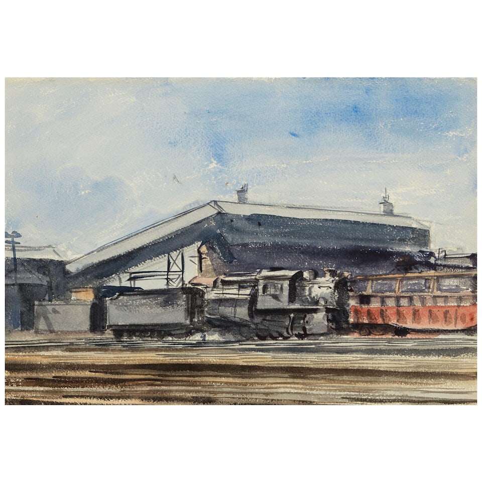 Reginald Marsh (1898-1954) Train Station sheet 14 x 20 in. (1 of 2)