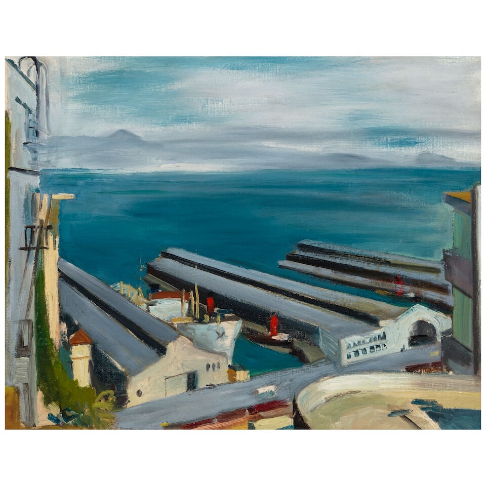 Victor Michail Arnautoff (1896-1979) The Embarcadero 22 x 28 in. (Painted circa 1940.) (1 of 3)