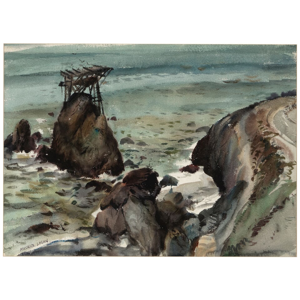 Maurice Logan (1886-1977) Rocky Coast sight 21 x 29 in. (1 of 3)
