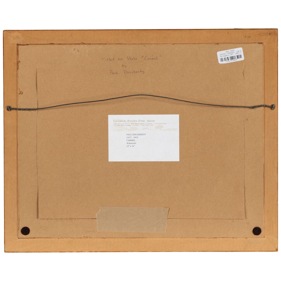 Paul Dougherty (1877-1947) Carmel sheet 12 x 16 in. - 2