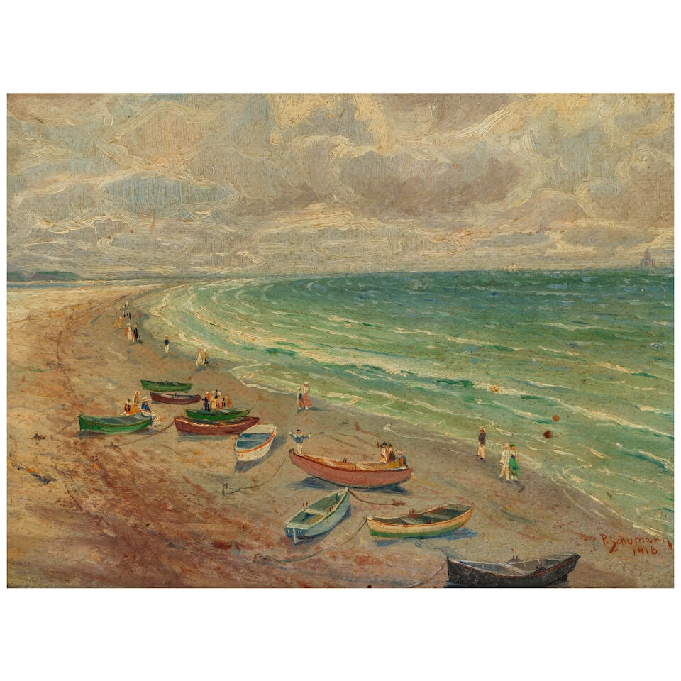Paul Schumann (1876-1946) Coastal Landscape 9 x 12 in. (1 of 4)