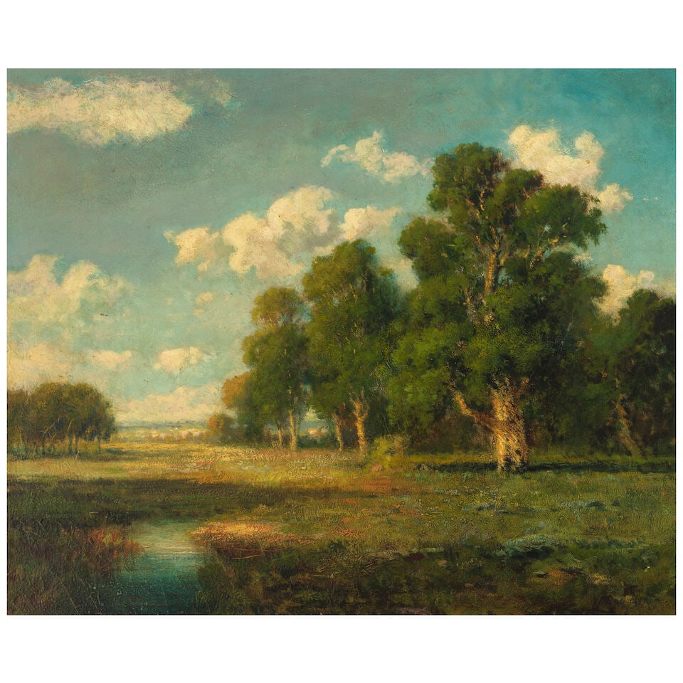 Julian Rix (1850-1903) Oaks and Stream 22 x 27 in. - 4