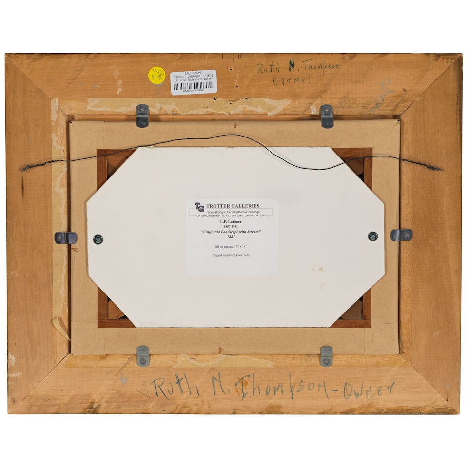 Lorenzo P. Latimer (1857-1941) California Landscape with Stream 10 x 14 in. - 2