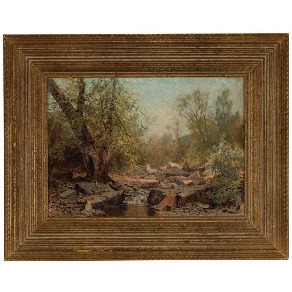 Lorenzo P. Latimer (1857-1941) California Landscape with Stream 10 x 14 in. - 3