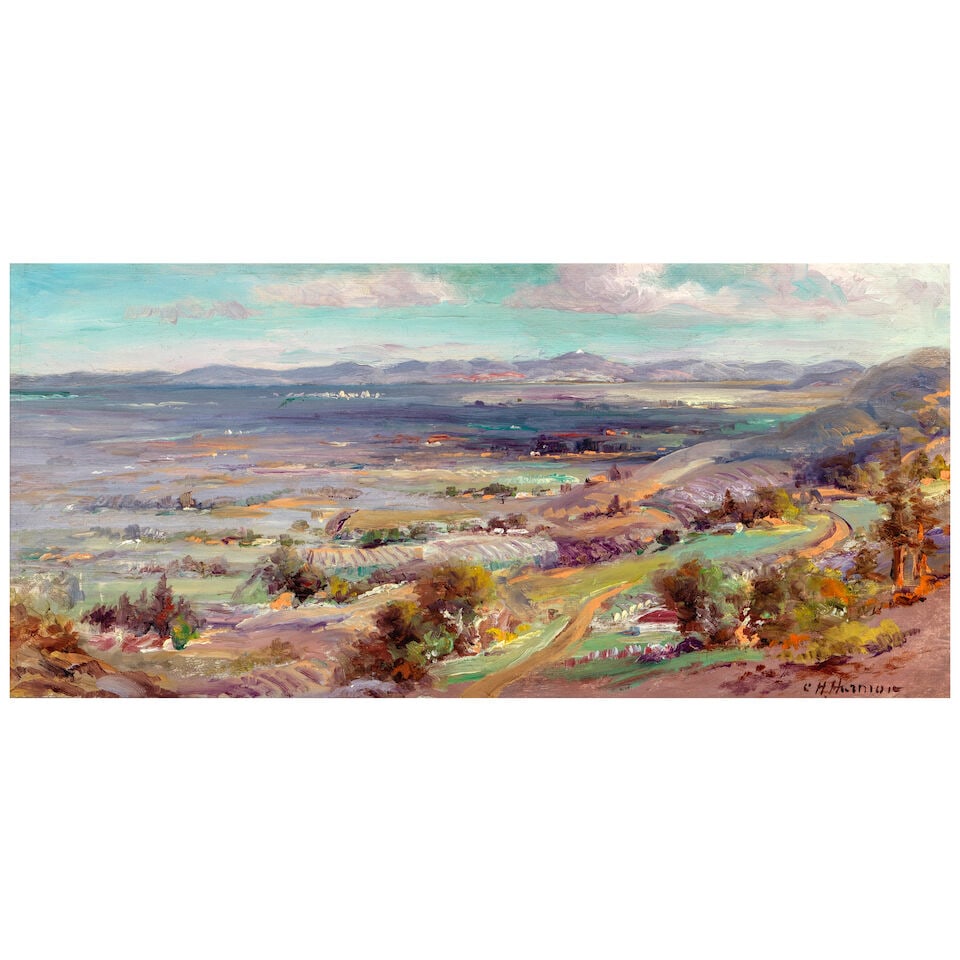 Charles Henry Harmon (1859-1936) Study for Santa Clara Valley 7 x 15 in. (1 of 5)