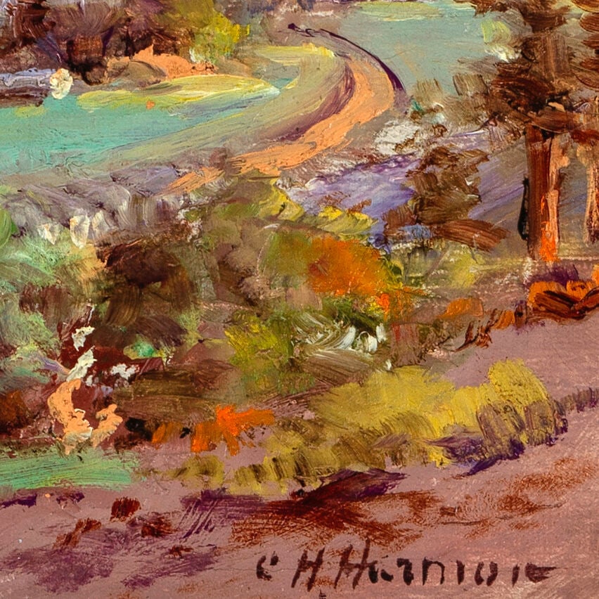 Charles Henry Harmon (1859-1936) Study for Santa Clara Valley 7 x 15 in. - 4