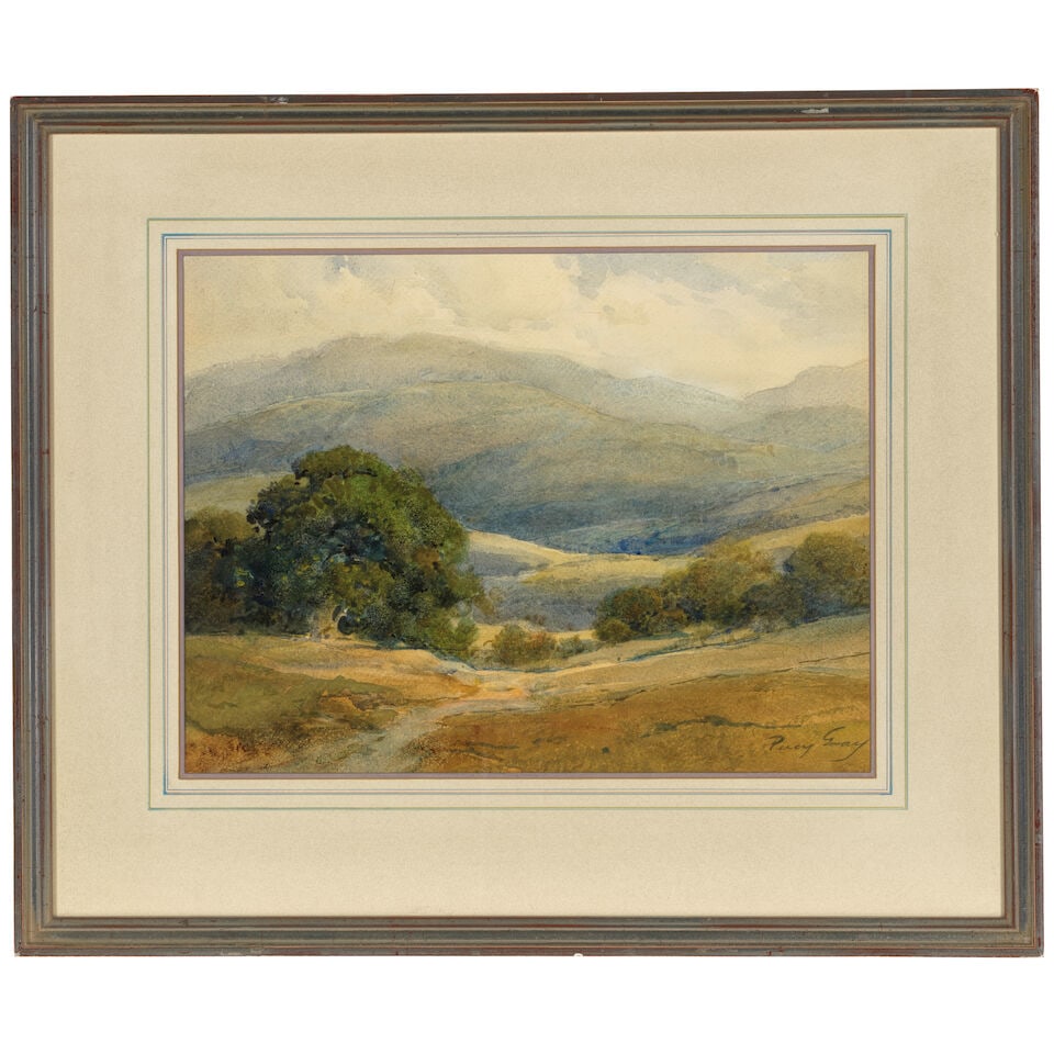 Percy Gray (1869-1952) Oaks and Hills sight 10 x 13 3/4 in. - 3