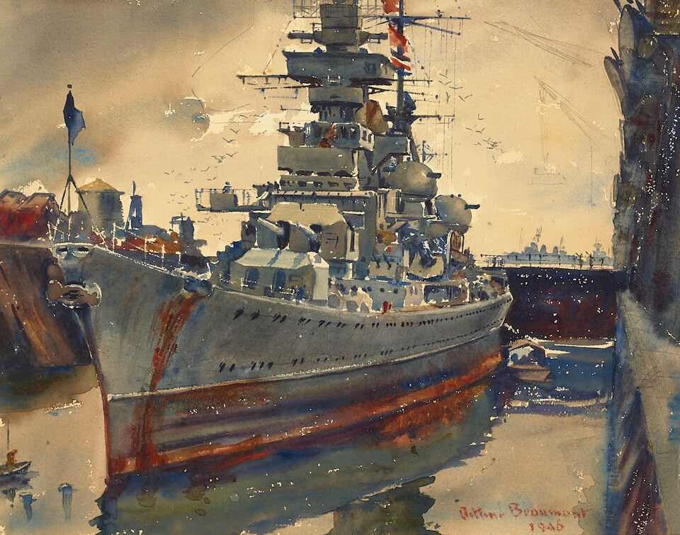 Arthur Edwaine Beaumont (1890-1978) The Last Cruise sight 15 x 19 in. (1 of 2)