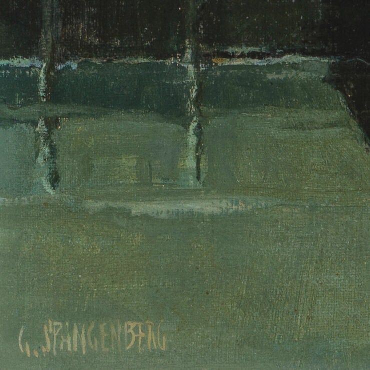 George Spangenberg (1907-1964) Boats in a Harbor 20 x 24 in. - 3