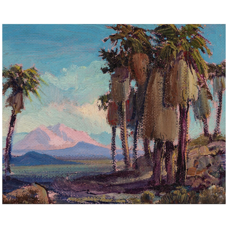 Fred Grayson Sayre (1879-1939) Palm Trees and Smoke Trees (a group of two) each 8 x 10 in. (1 of 7)