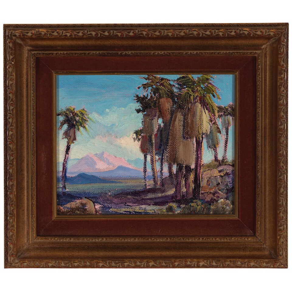 Fred Grayson Sayre (1879-1939) Palm Trees and Smoke Trees (a group of two) each 8 x 10 in. - 7