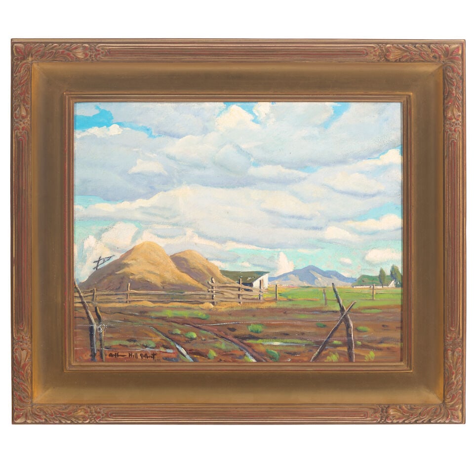 Arthur Hill Gilbert (1894-1970) Haystacks 16 x 20 in. - 2