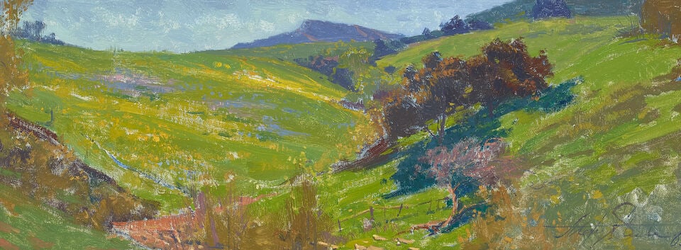 Alexey Steele (born 1967) Two Landscapes (Possibly of the Irvine Ranch) first 9 x 24 in., second... - 2