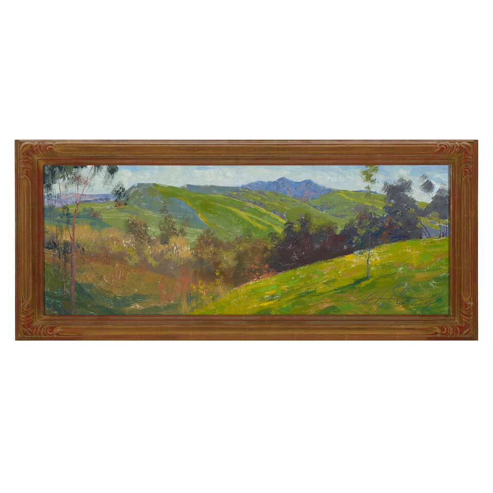 Alexey Steele (born 1967) Two Landscapes (Possibly of the Irvine Ranch) first 9 x 24 in., second... - 4
