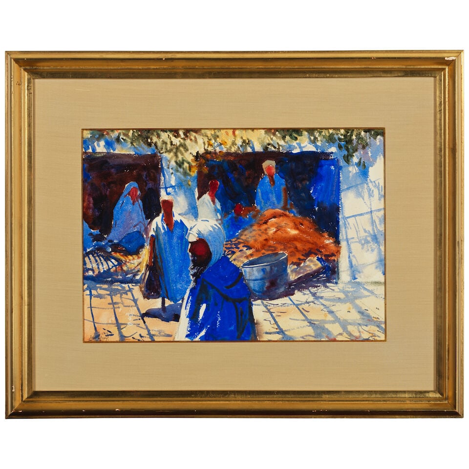 John Whorf (1903-1959) Market Scene sight 13 1/4 x 19 1/4 in. - 3