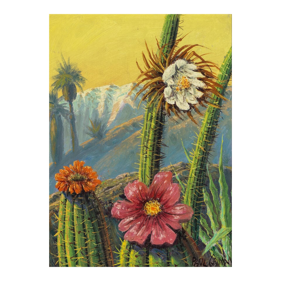 Paul Grimm (1891-1974) Cactus Flower 16 x 12 in. (1 of 4)