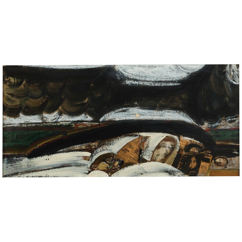 Guy Irving Anderson (1906-1998) Approaching Storm 14 1/2 x 30 in. (Painted in 1969.) (1 of 3)