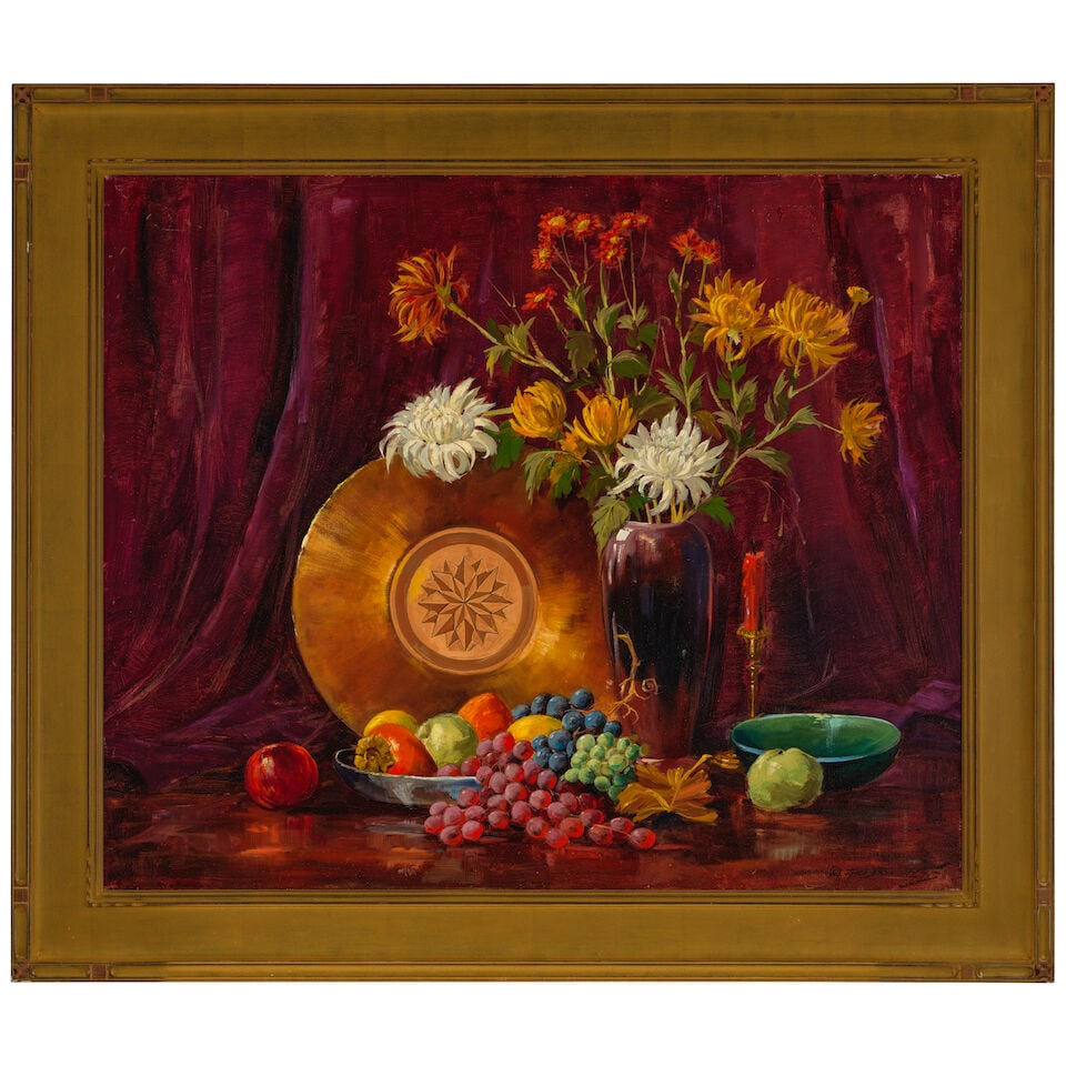 George Demont Otis (1879-1962) Copper and Chrysanthemums 30 1/8 x 36 1/8 in. - 2