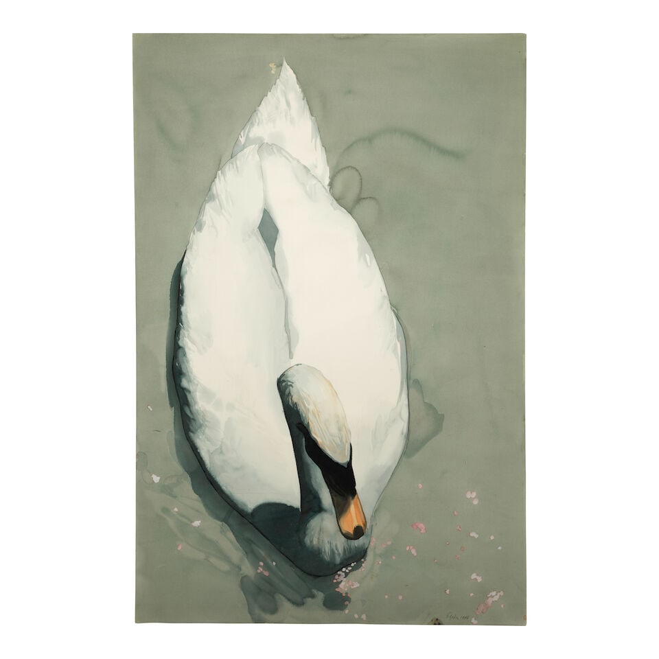 William G. Garbe (1948-1989) Untitled (Swan from Above) sight 59 1/2 x 39 1/2 in. (1 of 3)