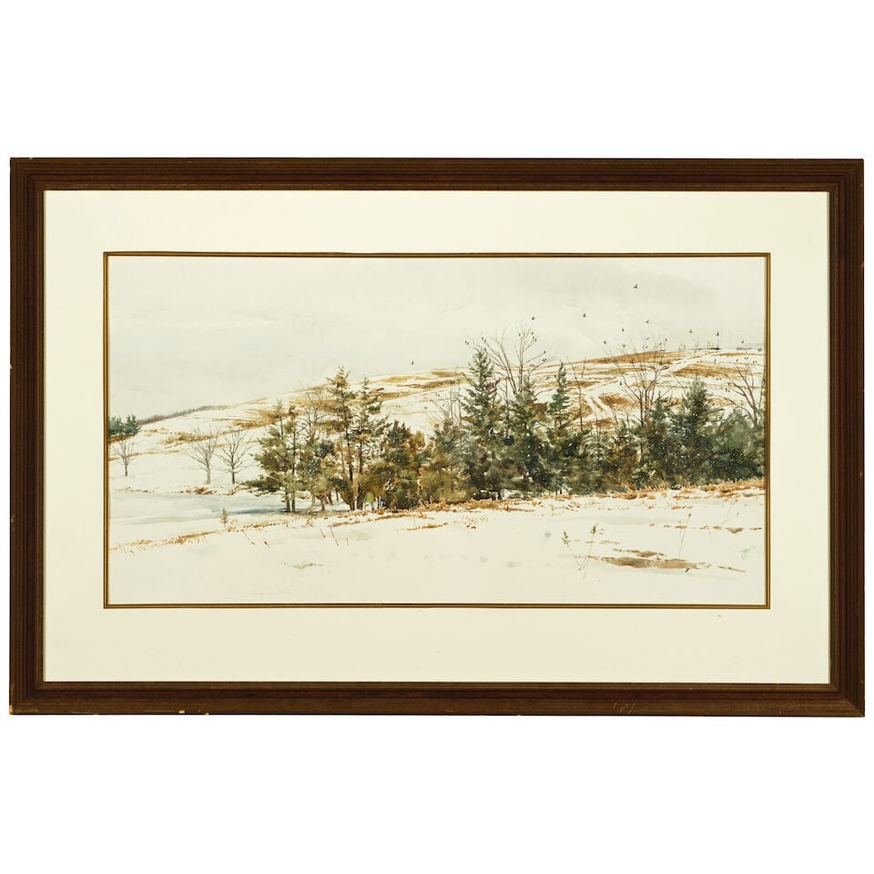 David B. Armstrong (born 1950) Snowy Landscape sight 19 1/2 x 36 3/4 in. - 2