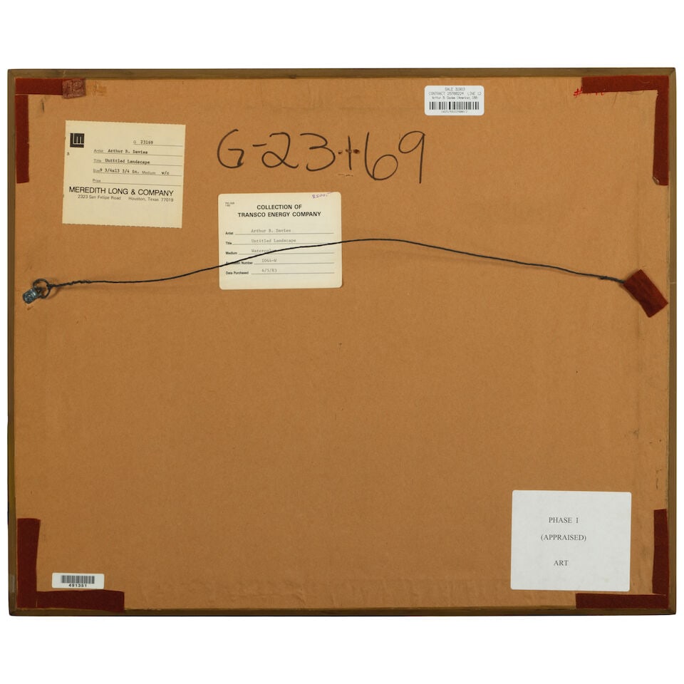 Arthur Bowen Davies (1862-1928) Landscape sight 9 3/4 x 13 3/4 in. - 2