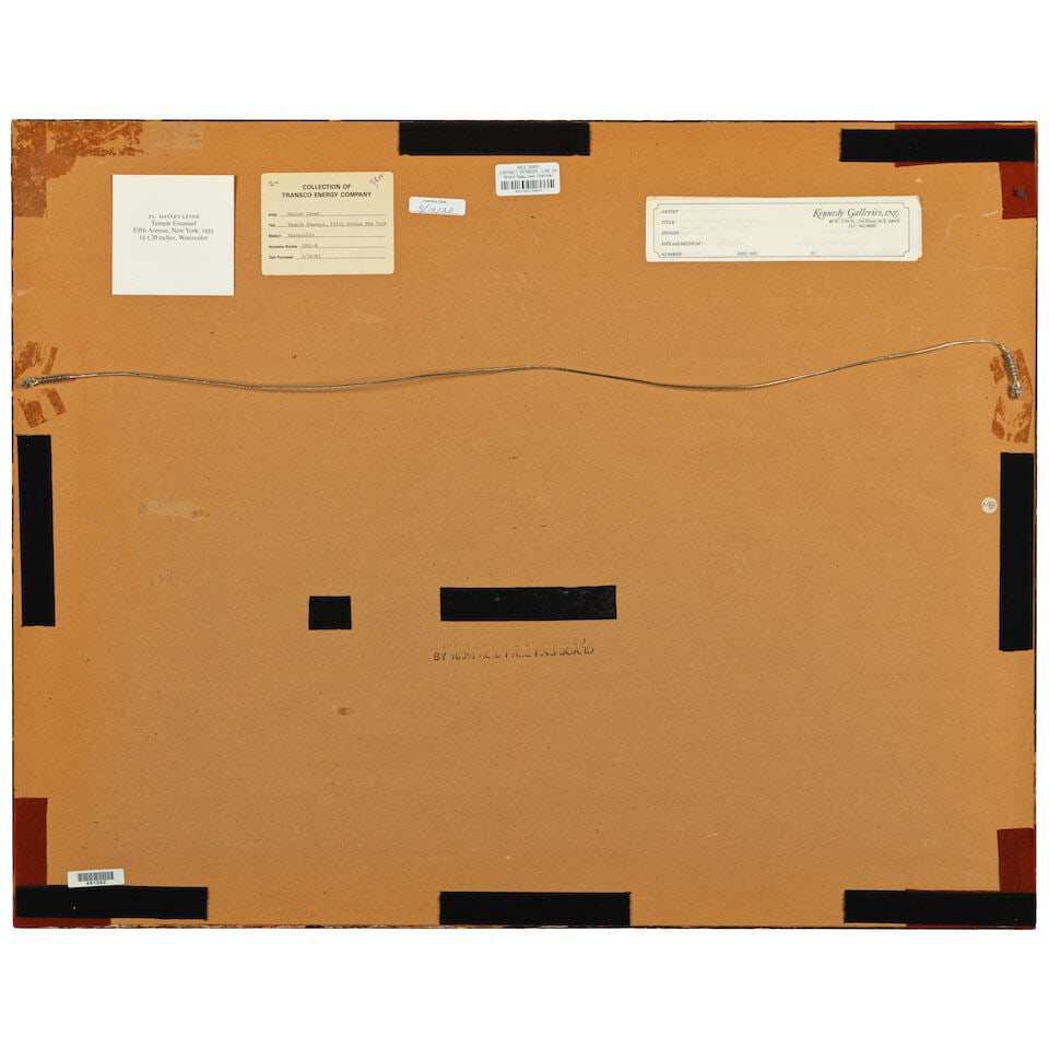 Richard Hayley Lever (1876-1958) Temple Emanuel (Fifth Avenue, New York) sight 13 3/4 x 21 1/4 in. - 2