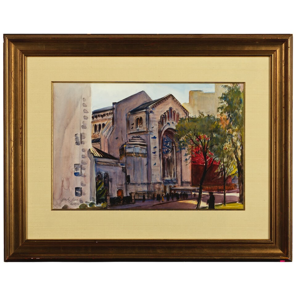 Richard Hayley Lever (1876-1958) Temple Emanuel (Fifth Avenue, New York) sight 13 3/4 x 21 1/4 in. - 3