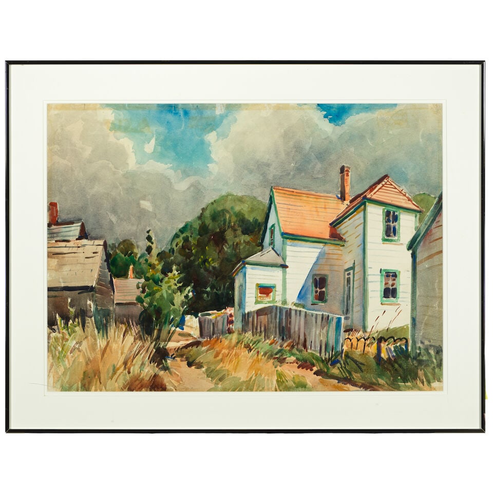 William Lester Stevens (1888-1969) Fenced In sight 21 x 29 in. - 2